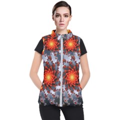 Fractal Spiral Rendering Curve Women s Puffer Vest by Pakrebo