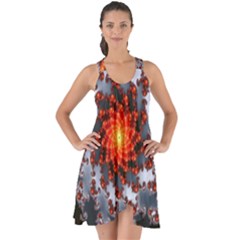 Fractal Spiral Rendering Curve Show Some Back Chiffon Dress by Pakrebo