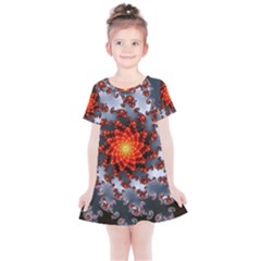 Fractal Spiral Rendering Curve Kids  Simple Cotton Dress by Pakrebo