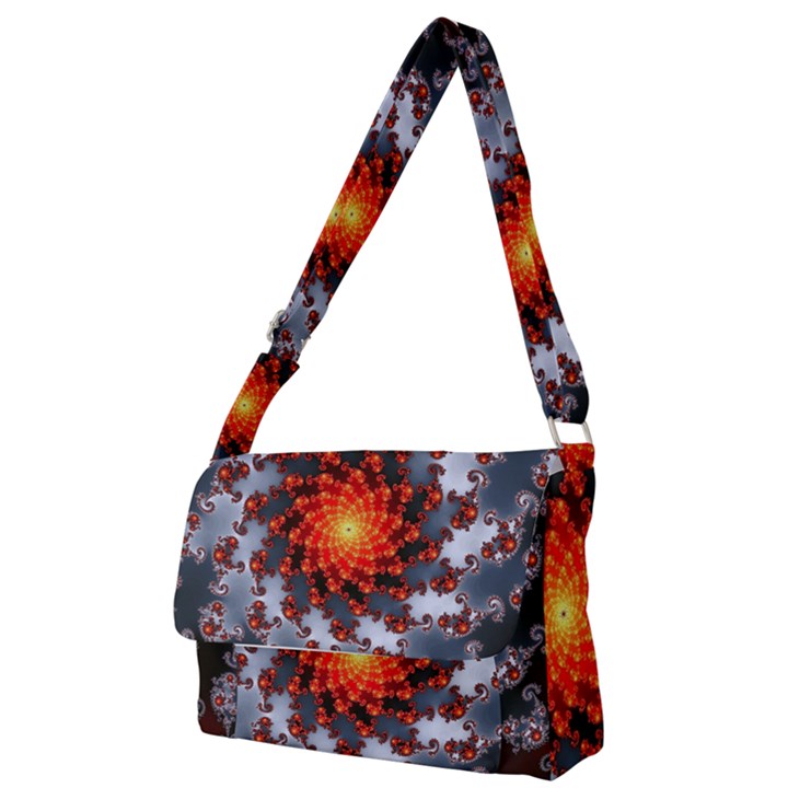 Fractal Spiral Rendering Curve Full Print Messenger Bag