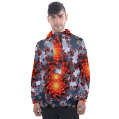 Fractal Spiral Rendering Curve Men s Front Pocket Pullover Windbreaker by Pakrebo