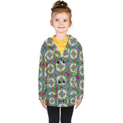 Seamless Pattern Decoration Kids  Double Breasted Button Coat