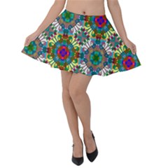 Seamless Pattern Decoration Velvet Skater Skirt