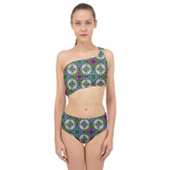 Seamless Pattern Decoration Spliced Up Two Piece Swimsuit by Pakrebo