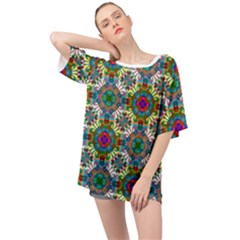 Seamless Pattern Decoration Oversized Chiffon Top by Pakrebo