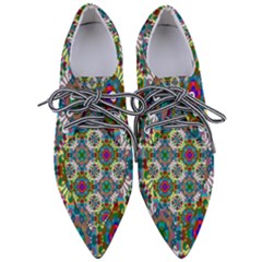 Seamless Pattern Decoration Pointed Oxford Shoes by Pakrebo