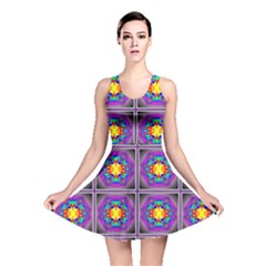 Seamless Wallpaper Pattern Ornament Art Reversible Skater Dress by Pakrebo