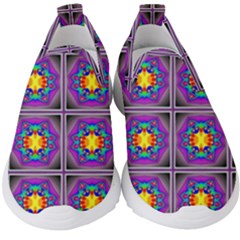 Seamless Wallpaper Pattern Ornament Art Kids  Slip On Sneakers by Pakrebo