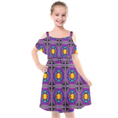 Seamless Wallpaper Pattern Ornament Art Kids  Cut Out Shoulders Chiffon Dress