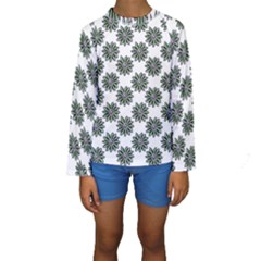 Graphic Pattern Flowers Kids  Long Sleeve Swimwear by Pakrebo