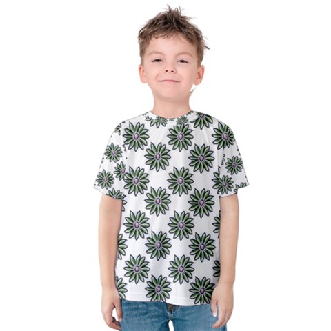 Graphic Pattern Flowers Kids  Cotton Tee by Pakrebo