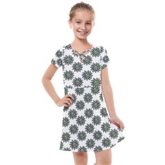 Graphic Pattern Flowers Kids  Cross Web Dress by Pakrebo