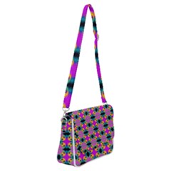 Seamless Wallpaper Pattern Ornament Pink Yellow Shoulder Bag With Back Zipper by Pakrebo