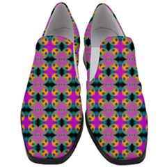 Seamless Wallpaper Pattern Ornament Pink Yellow Women Slip On Heel Loafers by Pakrebo