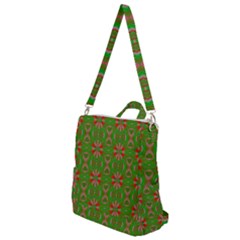 Seamless Wallpaper Digital Art Green Red Crossbody Backpack by Pakrebo