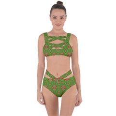 Seamless Wallpaper Digital Art Green Red Bandaged Up Bikini Set  by Pakrebo