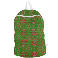 Seamless Wallpaper Digital Art Green Red Foldable Lightweight Backpack by Pakrebo