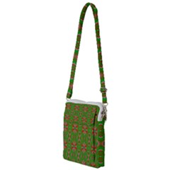 Seamless Wallpaper Digital Art Green Red Multi Function Travel Bag by Pakrebo