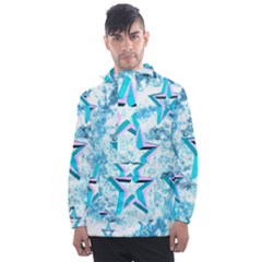 Stars Background Star Shiny Men s Front Pocket Pullover Windbreaker by Pakrebo