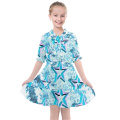 Stars Background Star Shiny Kids  All Frills Chiffon Dress by Pakrebo