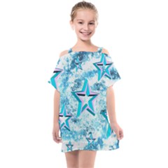 Stars Background Star Shiny Kids  One Piece Chiffon Dress