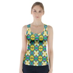 Seamless Wallpaper Pattern Symmetry Racer Back Sports Top by Pakrebo