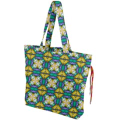 Seamless Wallpaper Pattern Symmetry Drawstring Tote Bag by Pakrebo