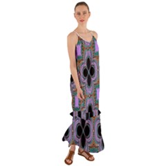 Seamless Wallpaper Pattern Ornament Art Pattern Cami Maxi Ruffle Chiffon Dress