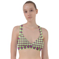 Seamless Geometric Blur Lines Sweetheart Sports Bra by Pakrebo