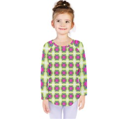 Seamless Geometric Blur Lines Kids  Long Sleeve Tee