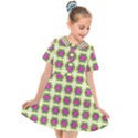 Seamless Geometric Blur Lines Kids  Short Sleeve Shirt Dress View1