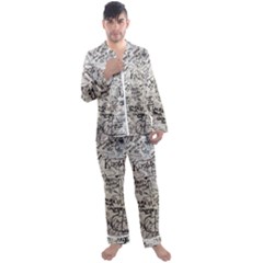 Messages Note Notitiebord Memo Men s Satin Pajamas Long Pants Set by Pakrebo