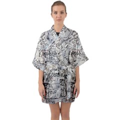 Messages Note Notitiebord Memo Quarter Sleeve Kimono Robe by Pakrebo