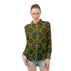 Seamless Wallpaper Digital Art Long Sleeve Chiffon Shirt