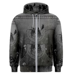 Awesome Crow Skeleton With Skulls Men s Zipper Hoodie by FantasyWorld7