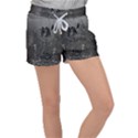 Awesome Crow Skeleton With Skulls Women s Velour Lounge Shorts View1