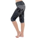 Awesome Crow Skeleton With Skulls Lightweight Velour Cropped Yoga Leggings View2