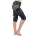 Awesome Crow Skeleton With Skulls Lightweight Velour Cropped Yoga Leggings View3