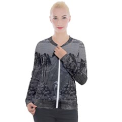 Awesome Crow Skeleton With Skulls Casual Zip Up Jacket by FantasyWorld7