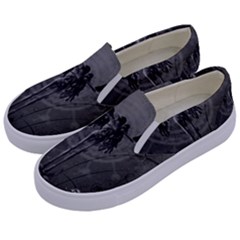 Awesome Crow Skeleton With Skulls Kids  Canvas Slip Ons by FantasyWorld7