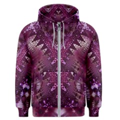 Pink Fractal Lace Men s Zipper Hoodie by KirstenStar