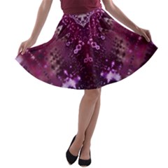 Pink Fractal Lace A-line Skater Skirt by KirstenStar