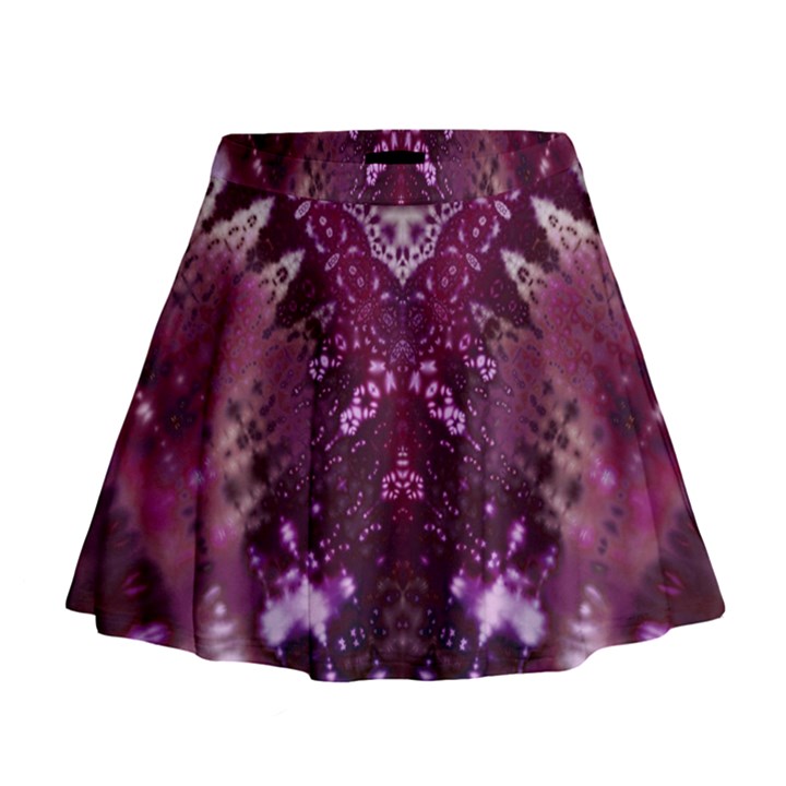 Pink fractal lace Mini Flare Skirt