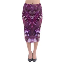 Pink Fractal Lace Midi Pencil Skirt by KirstenStar