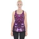 Pink fractal lace Piece Up Tank Top View1