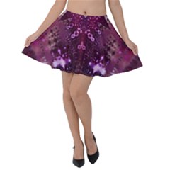 Pink Fractal Lace Velvet Skater Skirt by KirstenStar