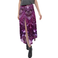 Pink Fractal Lace Velour Split Maxi Skirt by KirstenStar