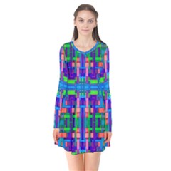 Rp-3-5 Long Sleeve V-neck Flare Dress by ArtworkByPatrick