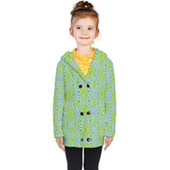 Seamless Pattern Ornament Design Kids  Double Breasted Button Coat