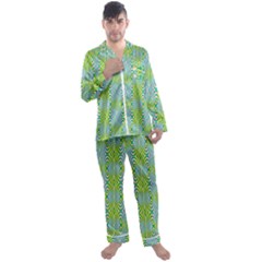 Seamless Pattern Ornament Design Men s Satin Pajamas Long Pants Set